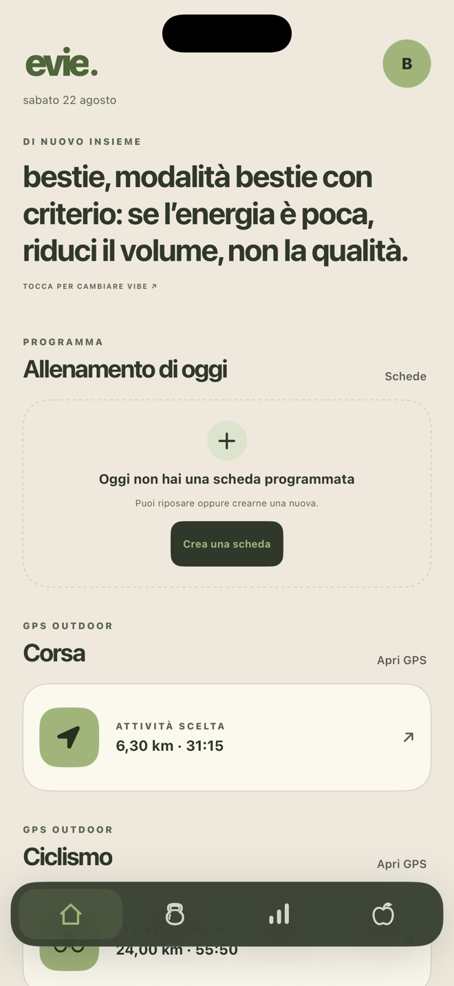 Dashboard matcha di evie.